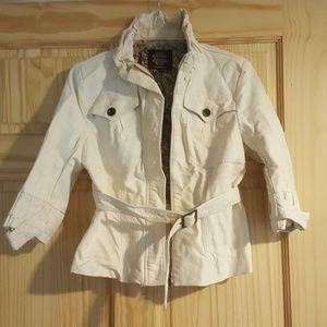 Faux leather 3/4 sleeve jacket